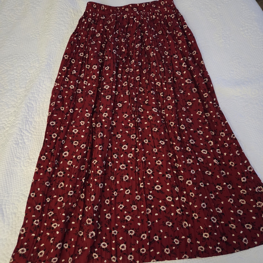 Floral Red Skirt